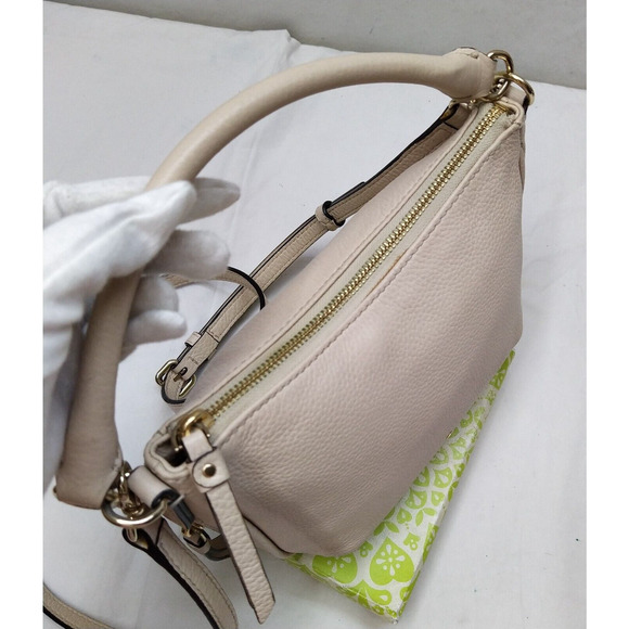 Kate Spade New York Beige Pebbled Leather Zipper Closure Crossbody Bag - Picture 8 of 16
